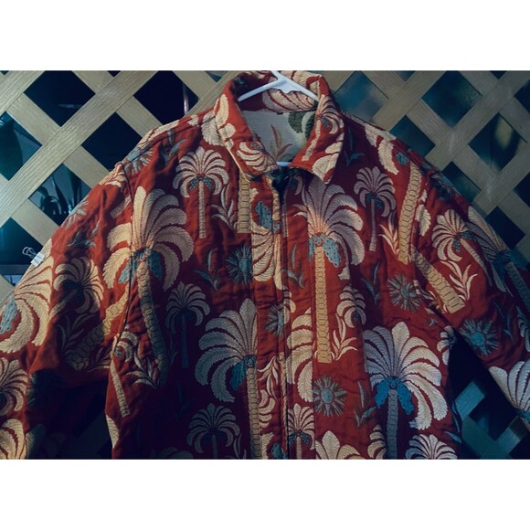 LIFESTYLE Plus 90's Y2K Woman Reversible Tapestry Palm Tree's Jacket 2X - Picture 9 of 13